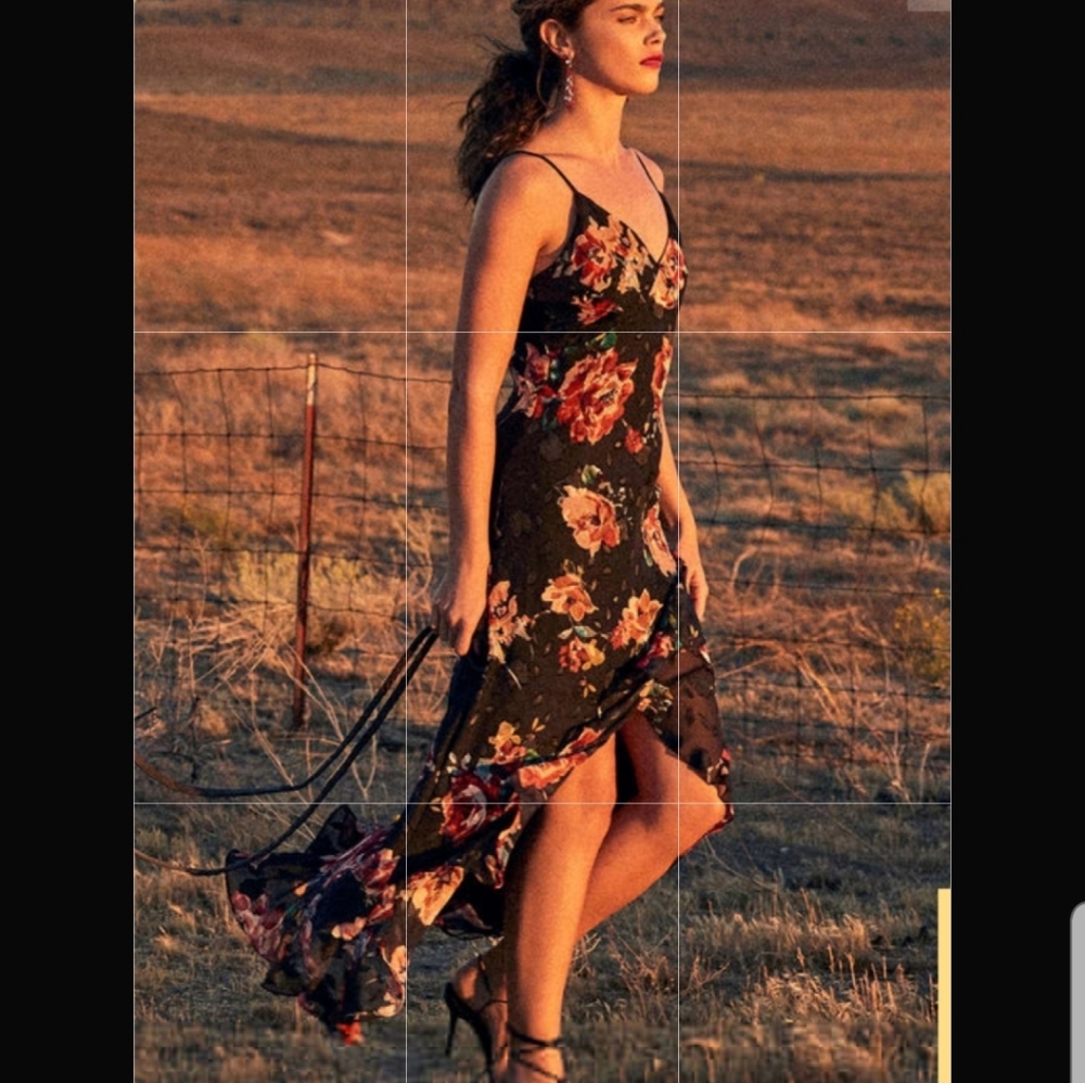 Black Floral Print Ruffled Maxi Dress